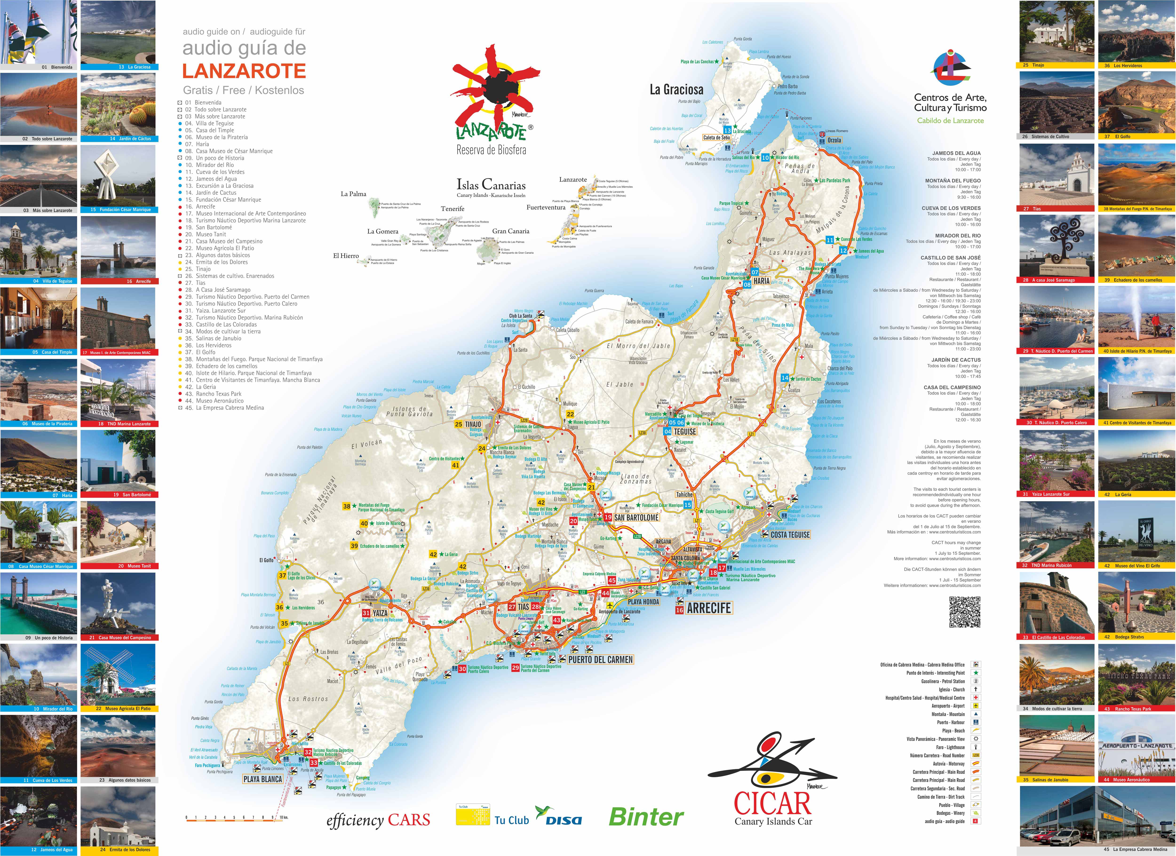 Mapa Alquiler Coches Lanzarote 