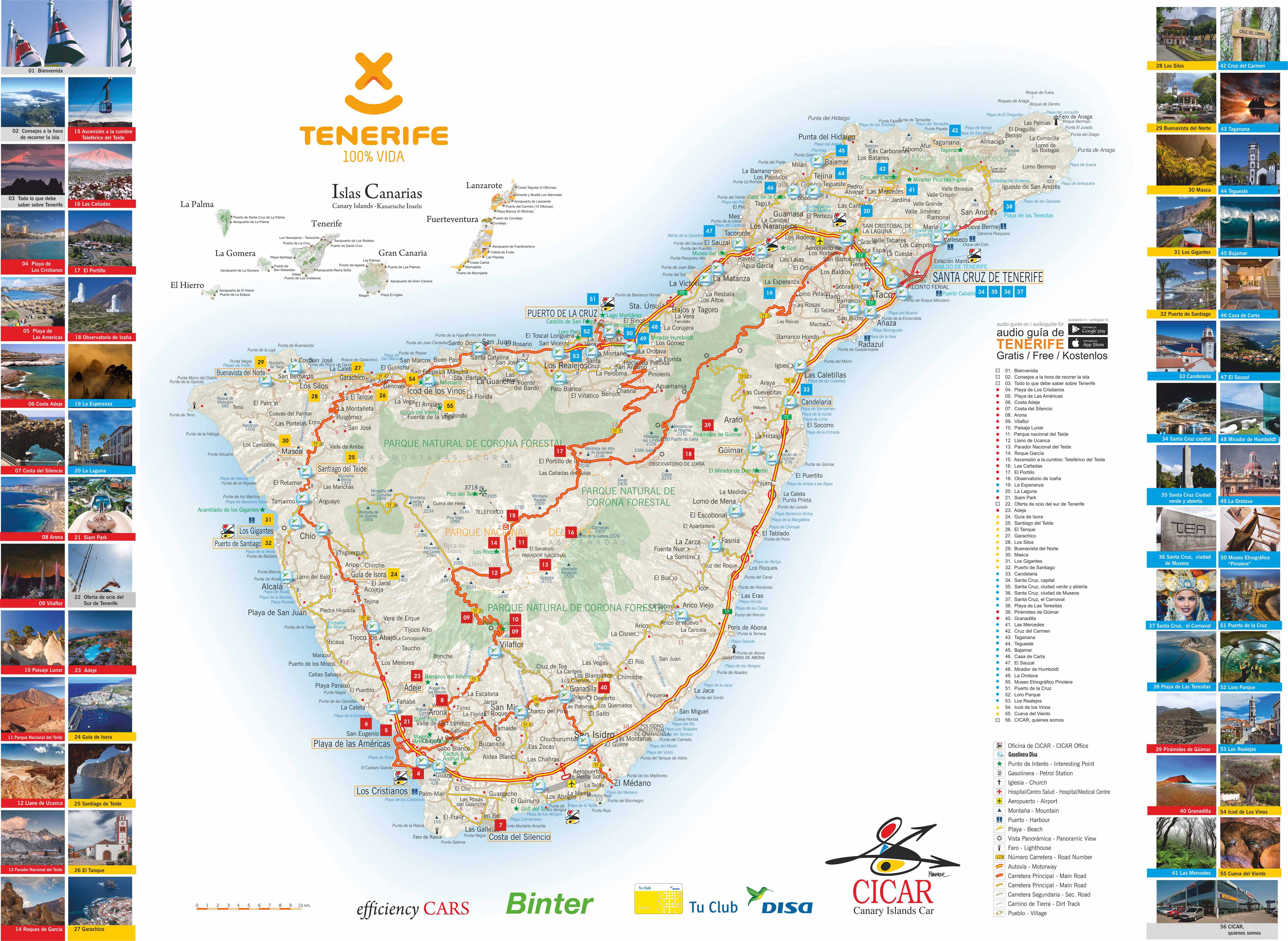 Mapa de Tenerife